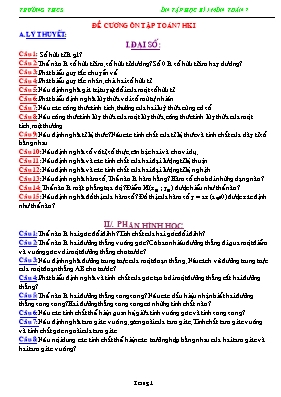 Ôn tập học kì 1 môn Toán 7